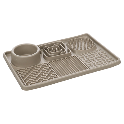 Flamingo Slikkemåtte Skål Rektangulær Taupe